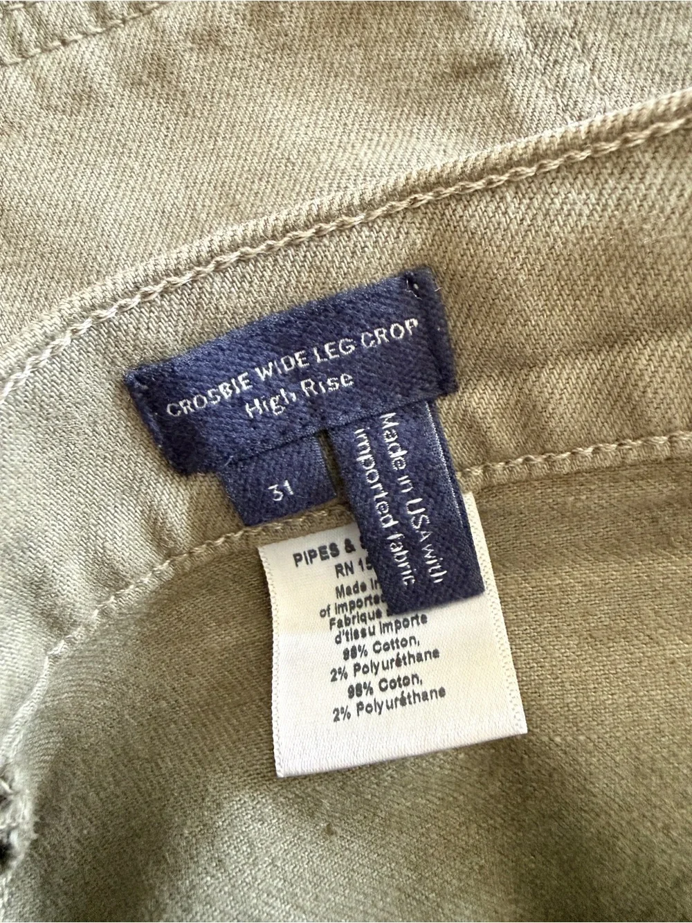 Like New! Veronica Beard Crosbie High Waist Crop Wide Leg Green Jeans Size 31/12 - Picture 8 of 12